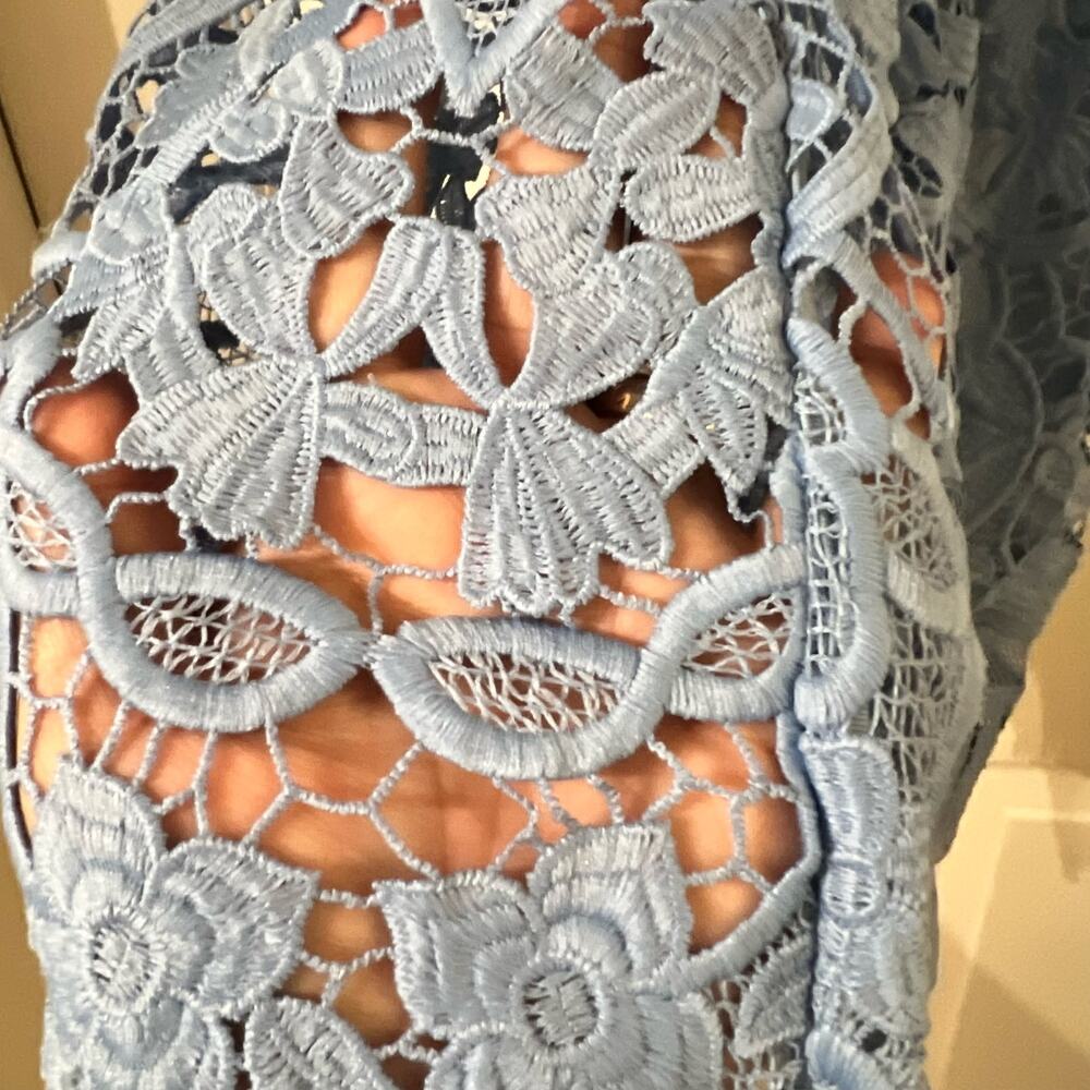 Lovers & Friends Caspian Shift Lace Coquette Crystal Blue Mini Dress Size S - Picture 13 of 14